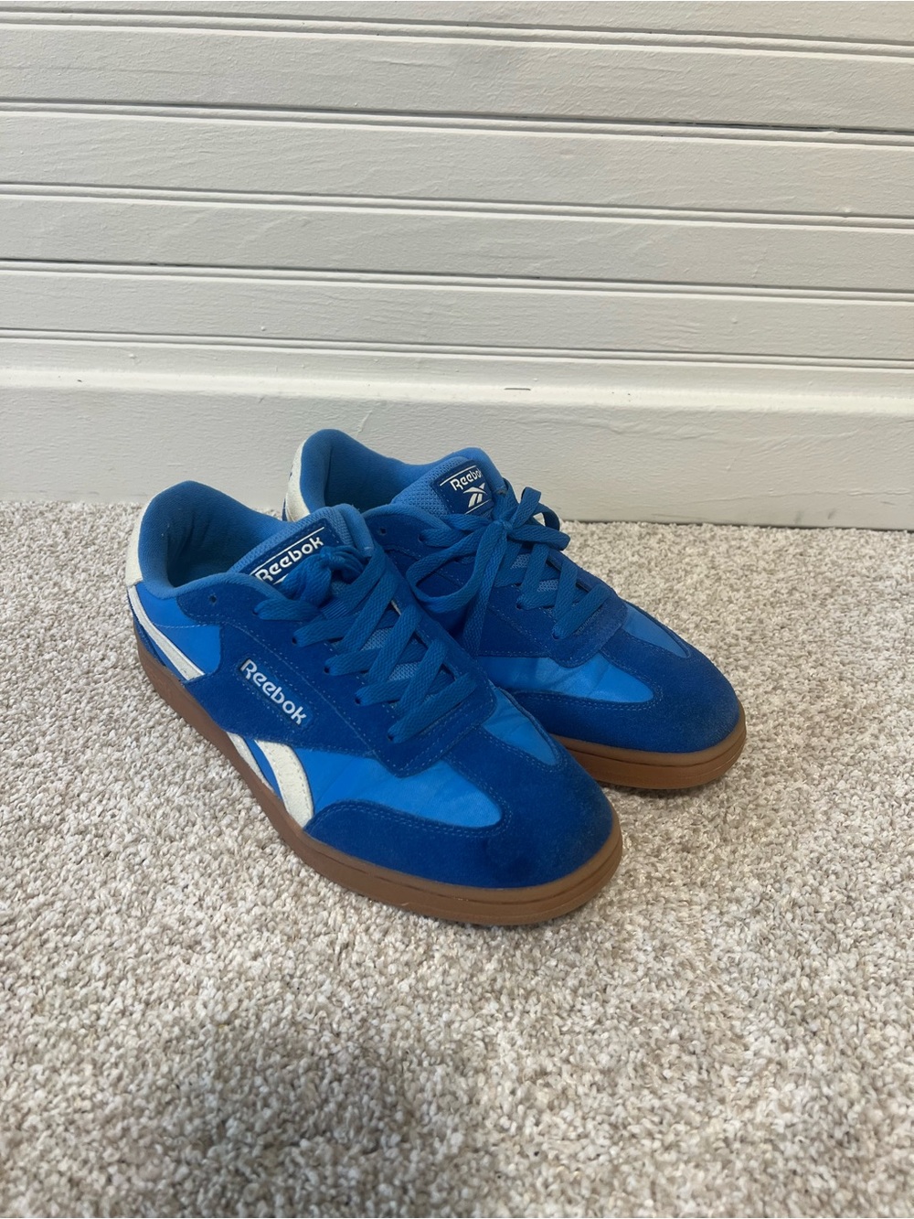 Reebok Men's Royal Blue Suede & Textile Sneakers with Gum Sole